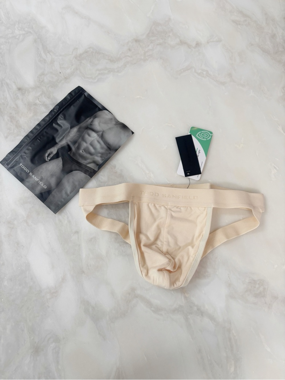Todd Sanfield Men’s MicroModal Essential Jock Underwear Size Medium Cream New